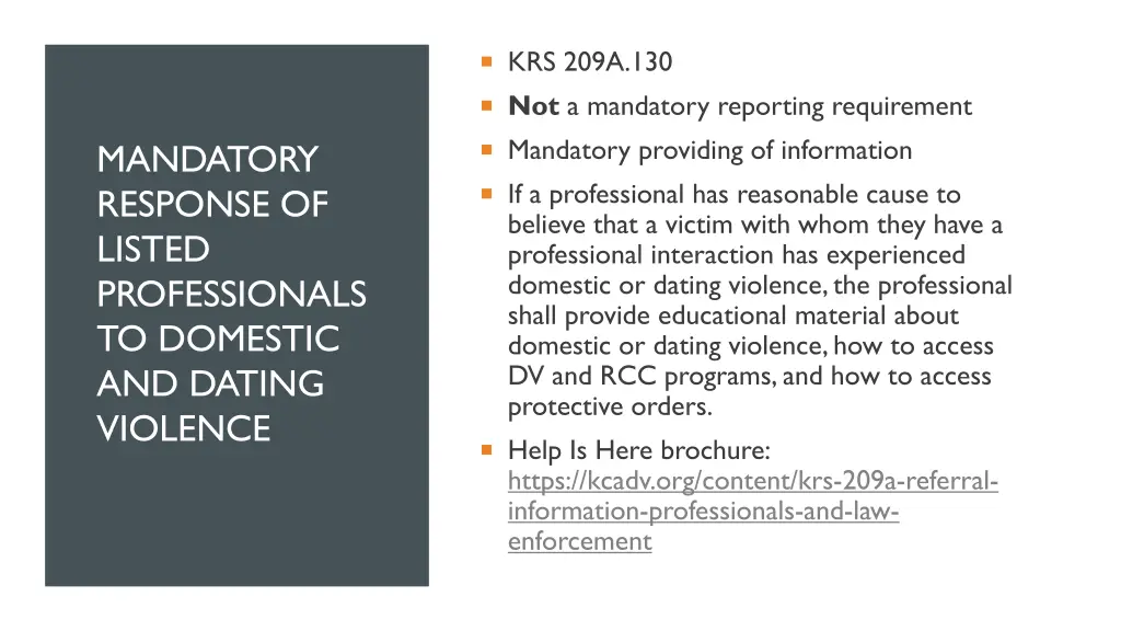 krs 209a 130 not a mandatory reporting