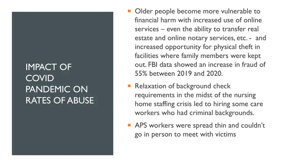 older people become more vulnerable to financial
