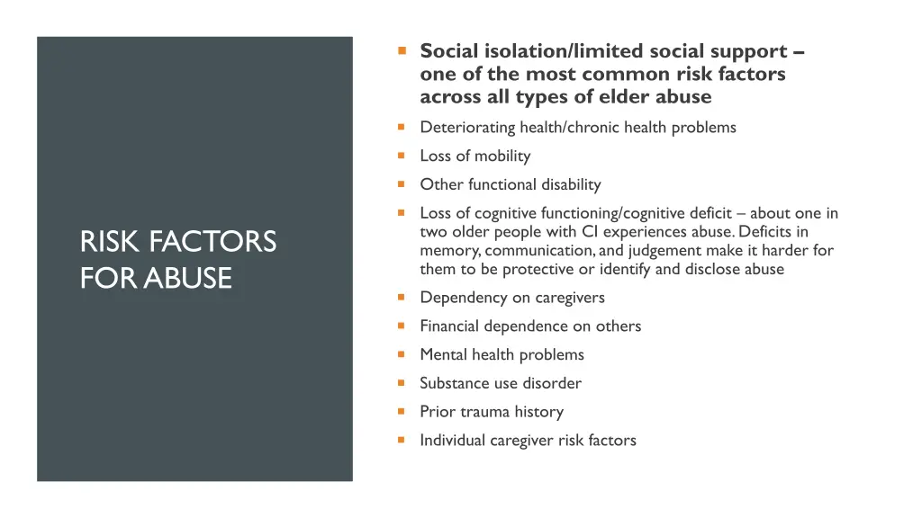 social isolation limited social support