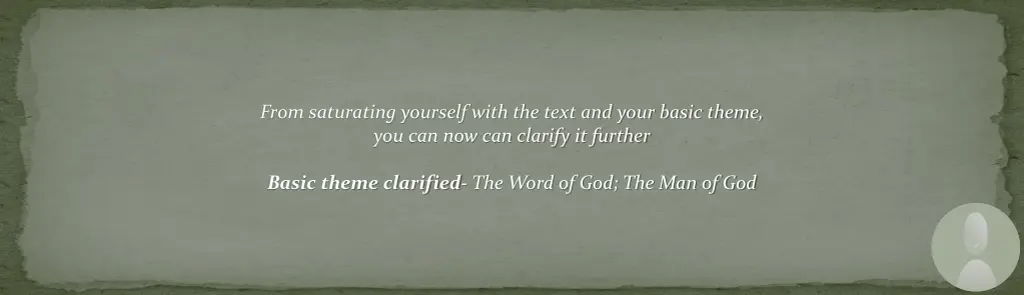 from saturating yourself with the text and your