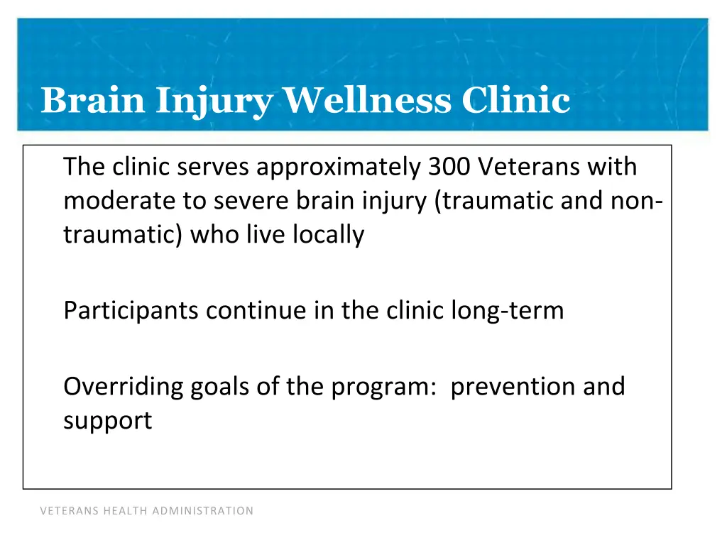 brain injury wellness clinic