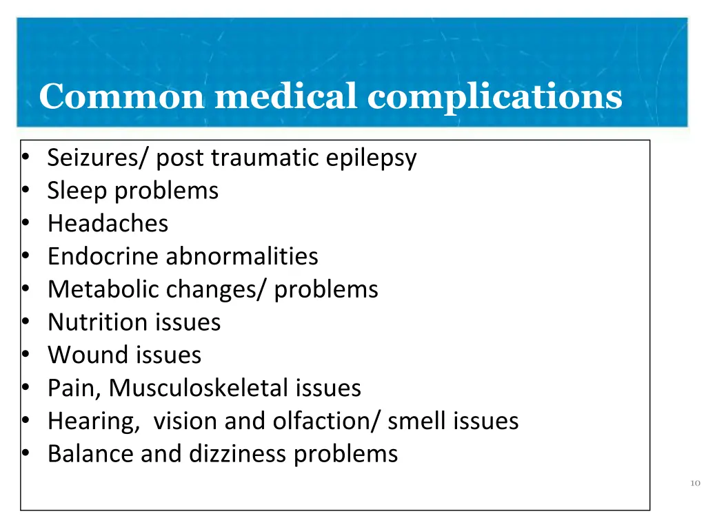 common medical complications
