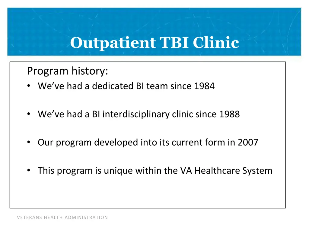 outpatient tbi clinic