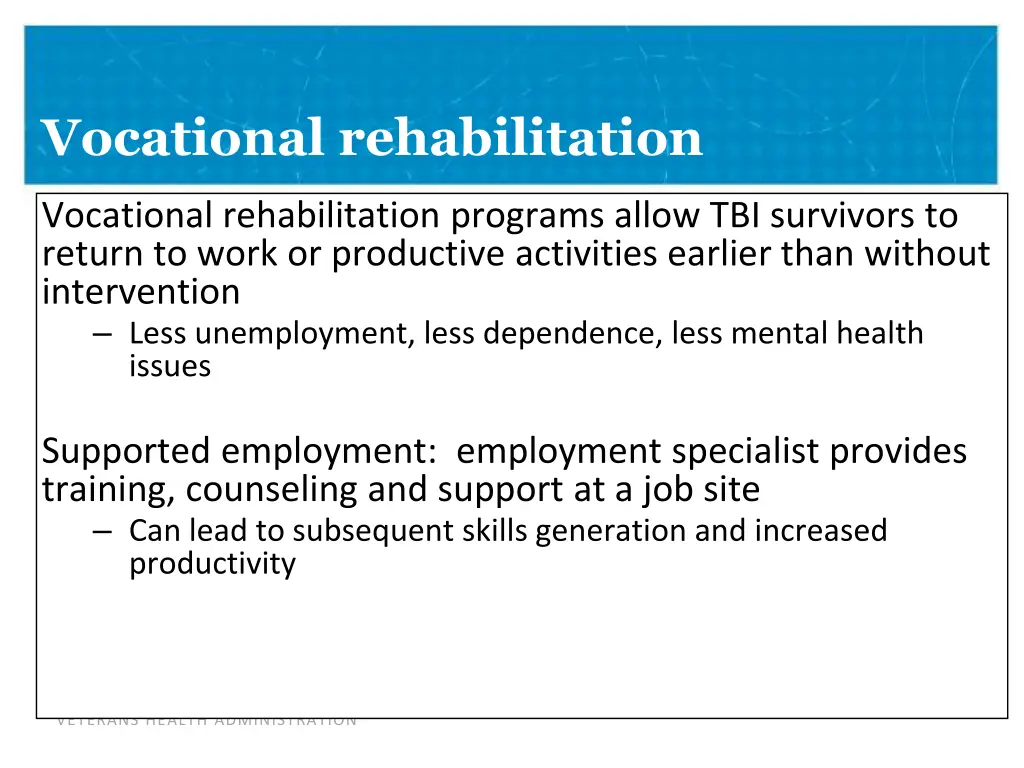 vocational rehabilitation