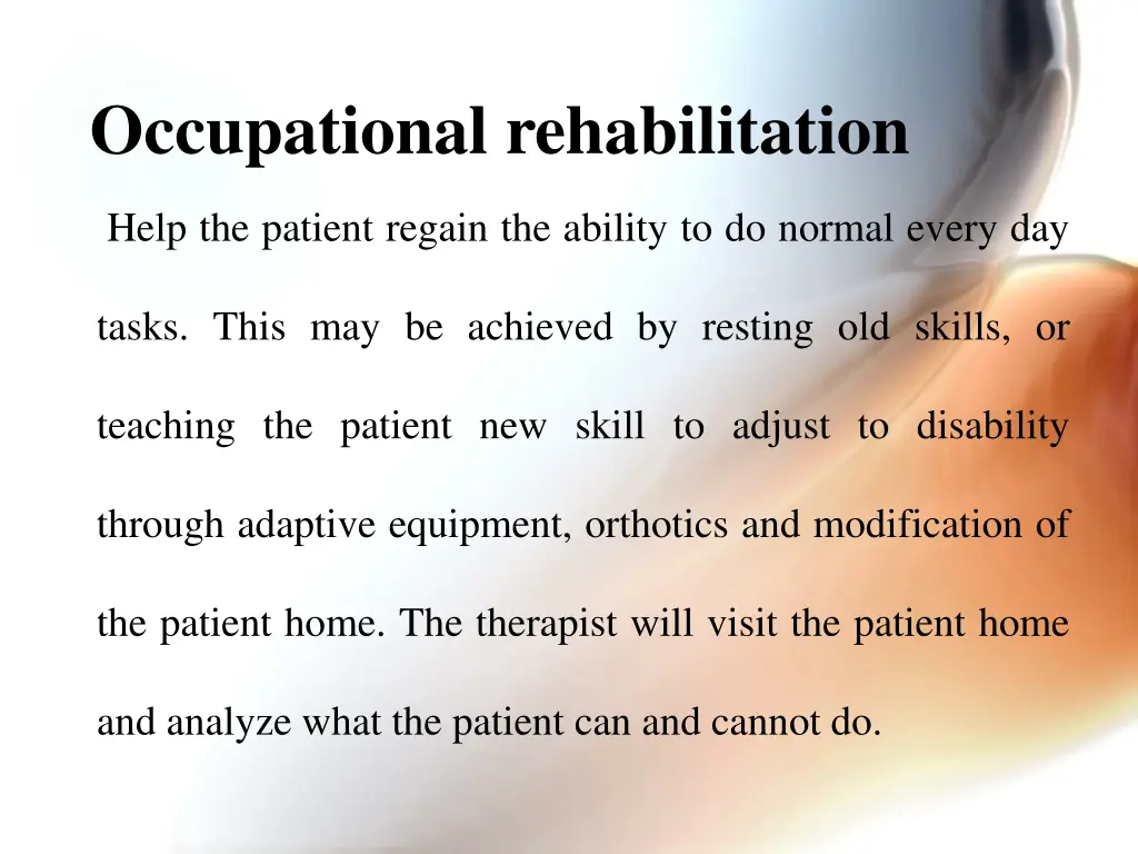 occupational rehabilitation