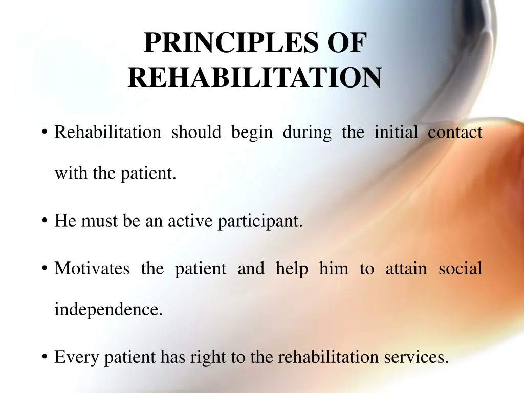 principles of rehabilitation