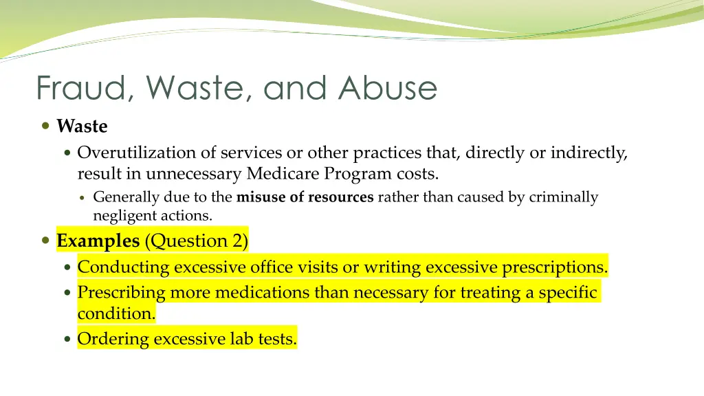 fraud waste and abuse 2