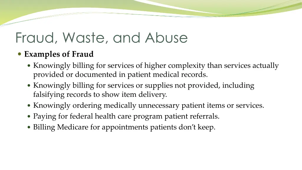 fraud waste and abuse