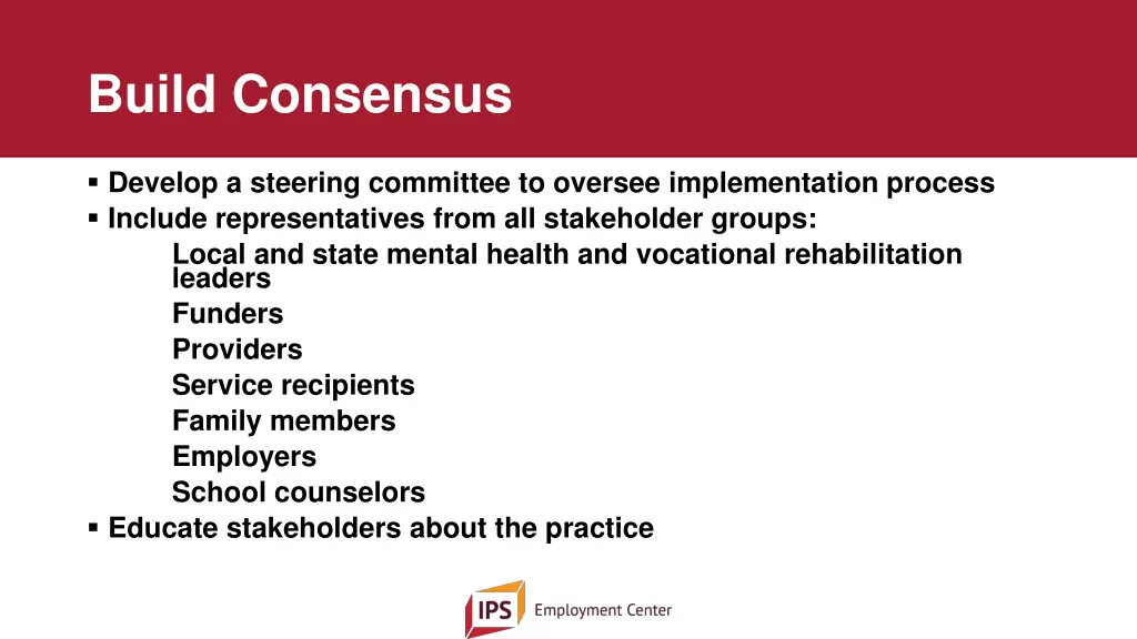 build consensus