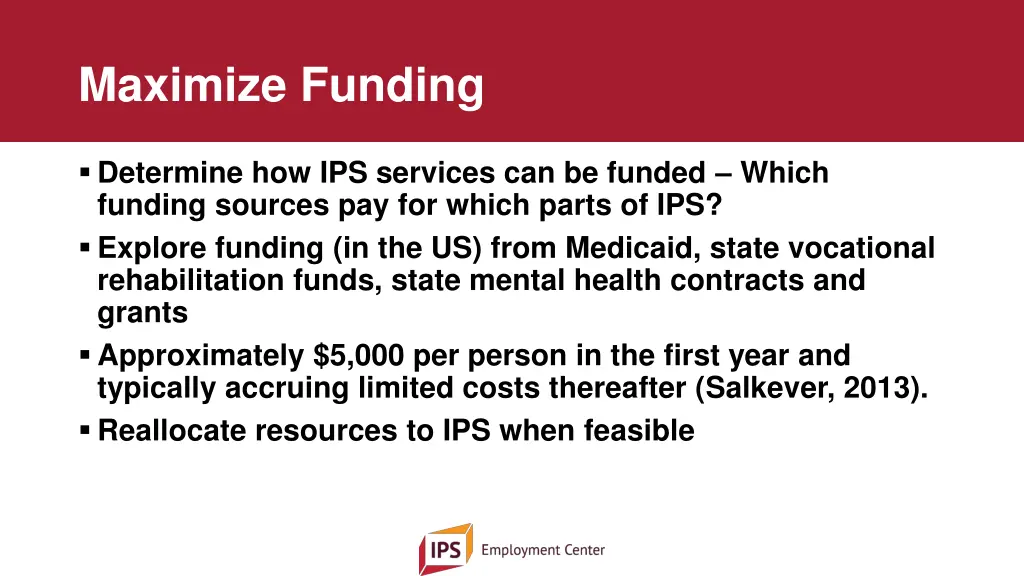 maximize funding