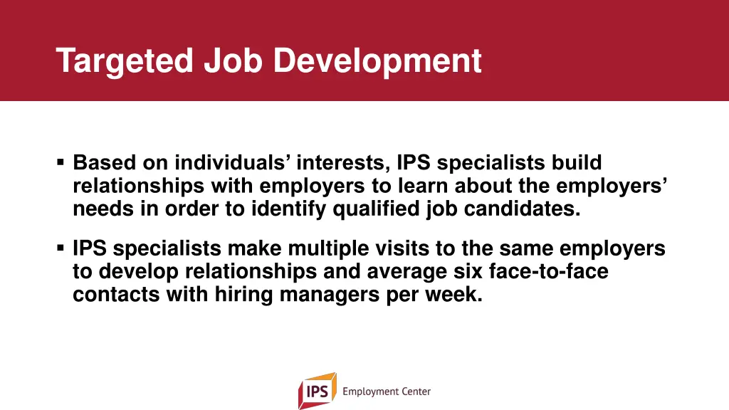 targeted job development