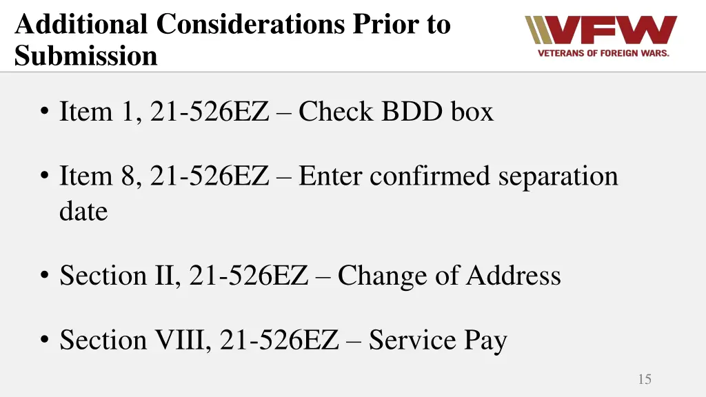 additional considerations prior to submission 1