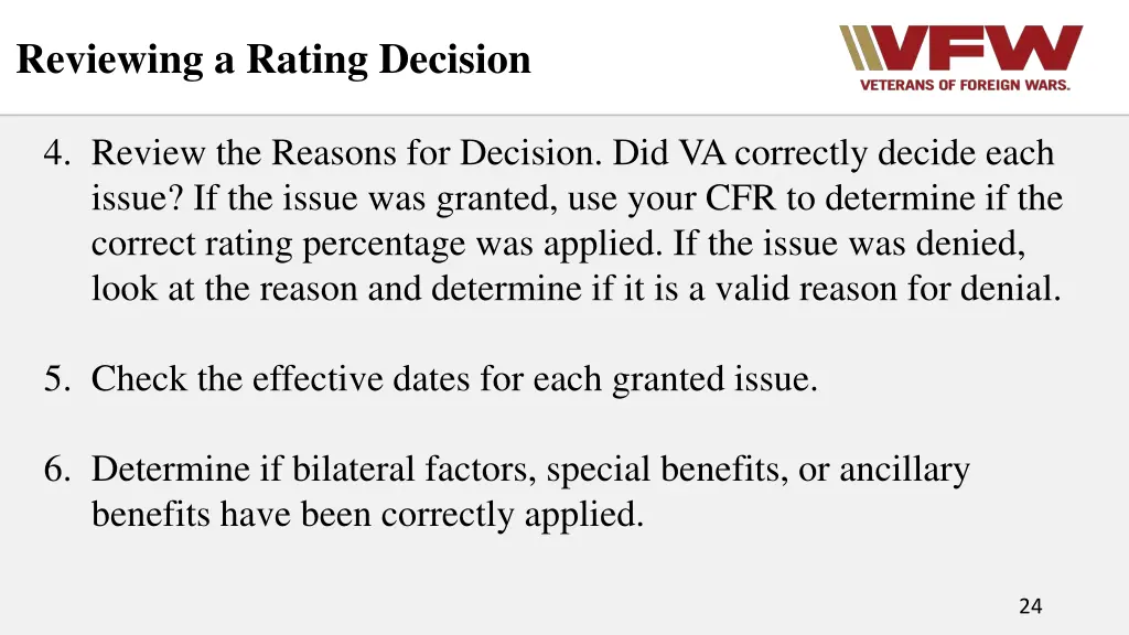 reviewing a rating decision 1