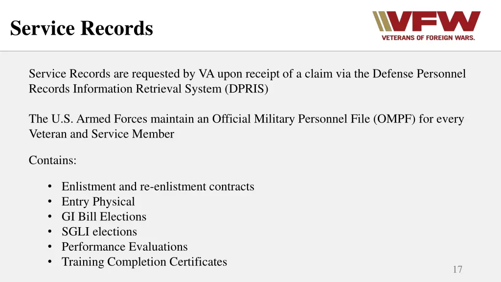 service records