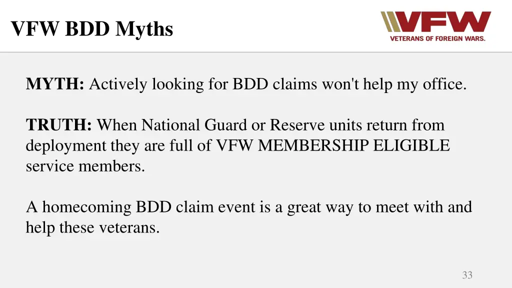 vfw bdd myths 3