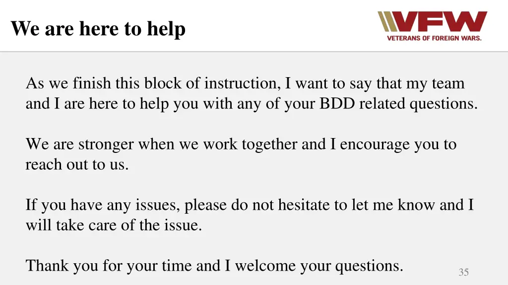 we are here to help