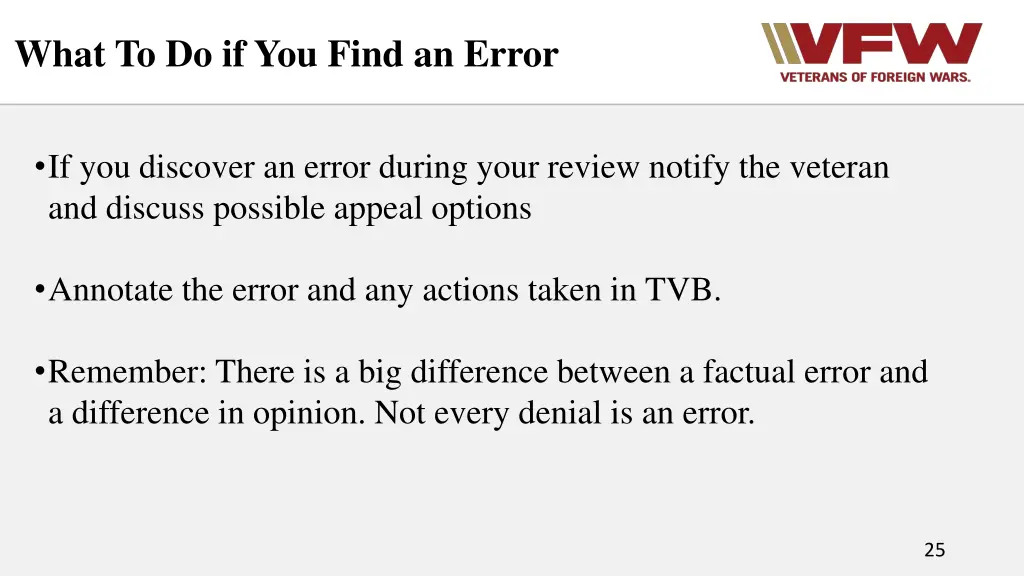 what to do if you find an error