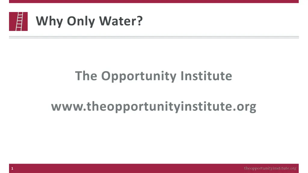 why only water