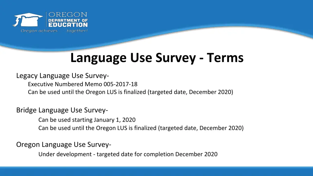 language use survey terms