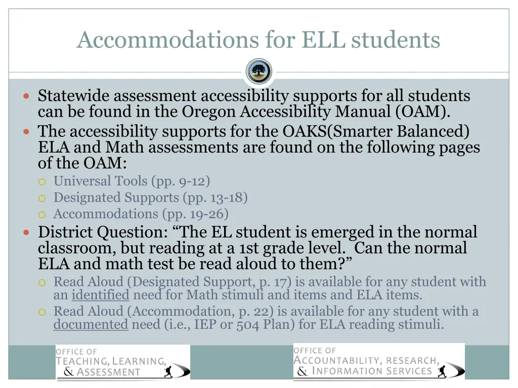 accommodations for ell students