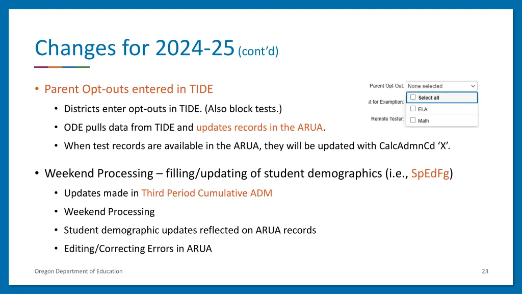 changes for 2024 25 cont d