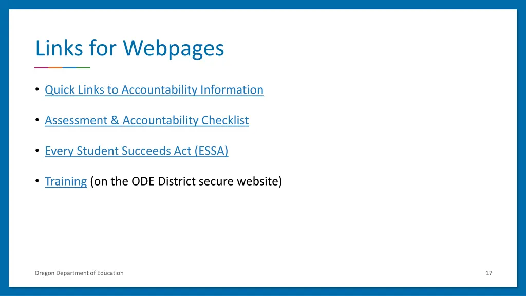 links for webpages
