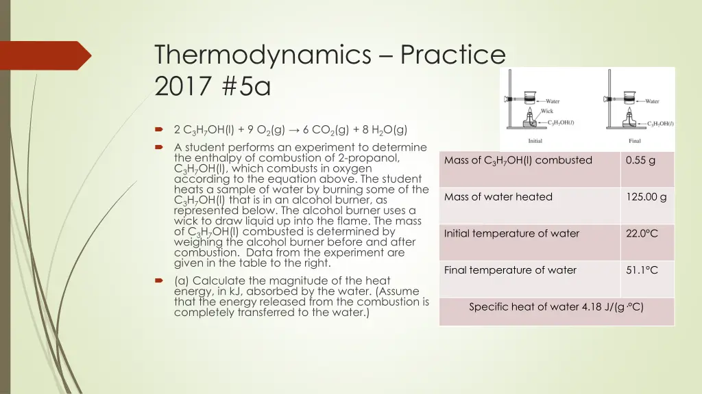thermodynamics practice 2017 5a