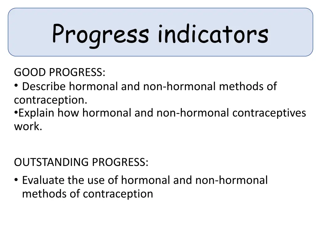 progress indicators