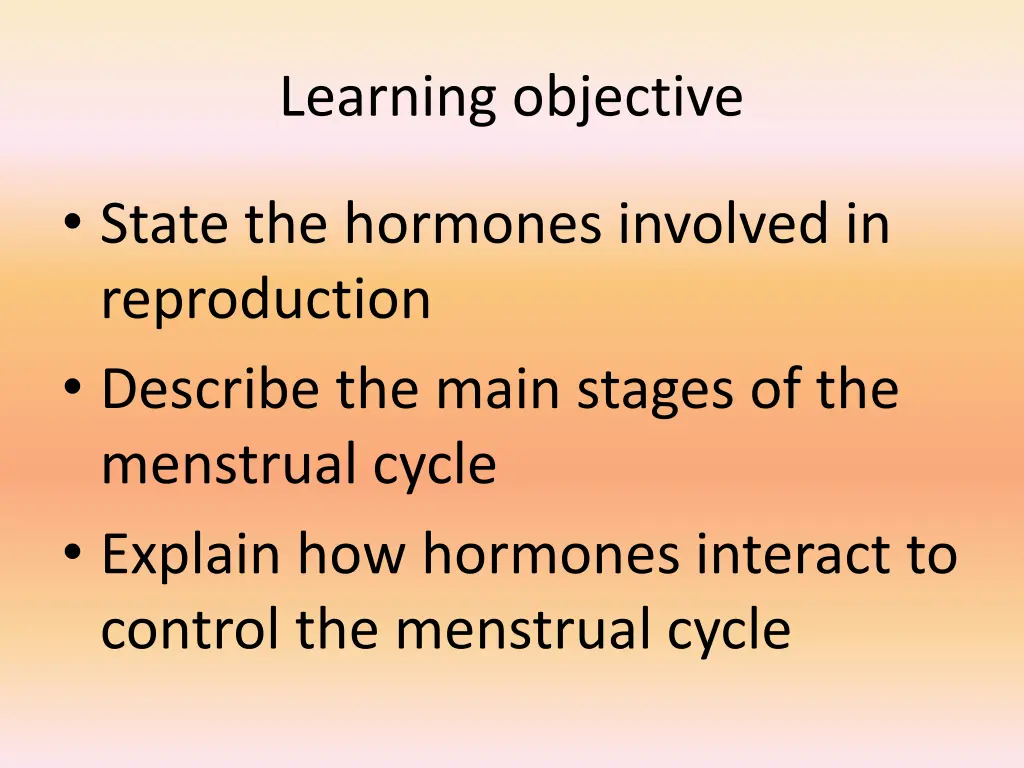 learning objective