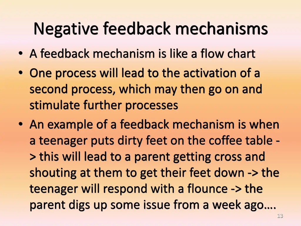 negative feedback mechanisms
