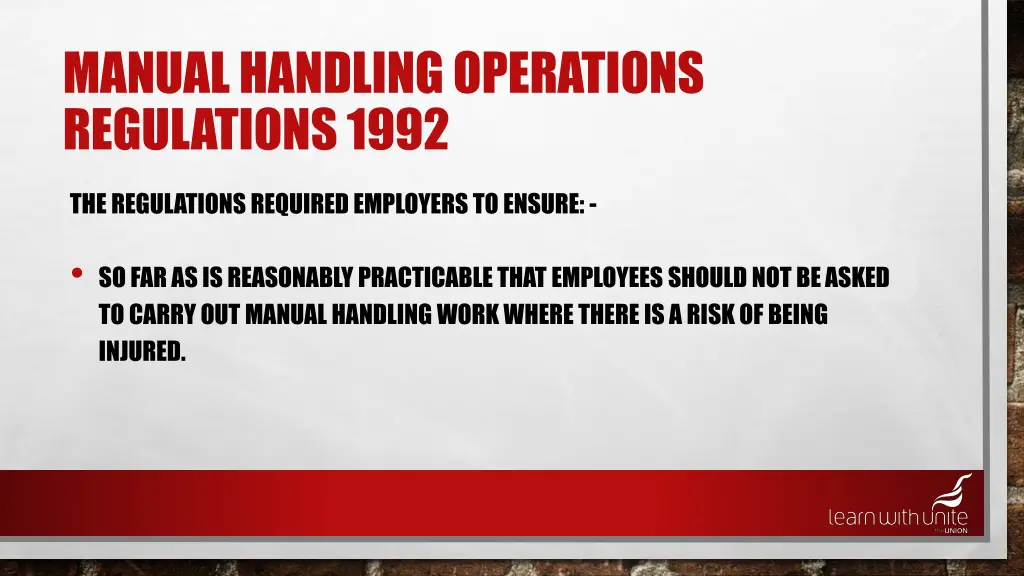 manual handling operations regulations 1992