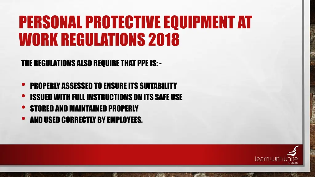personal protective equipment at work regulations 1