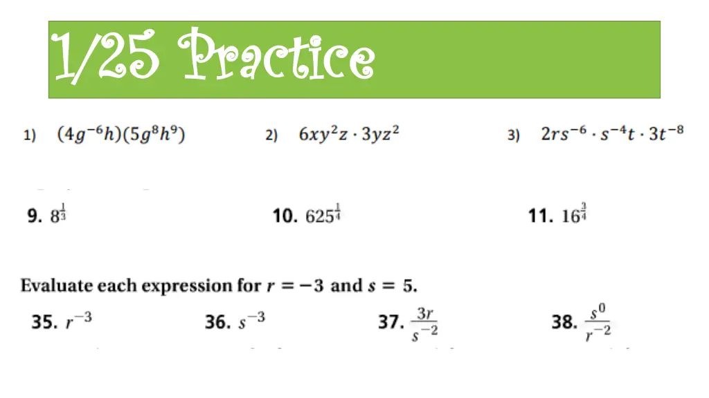 1 25 practice 1 25 practice