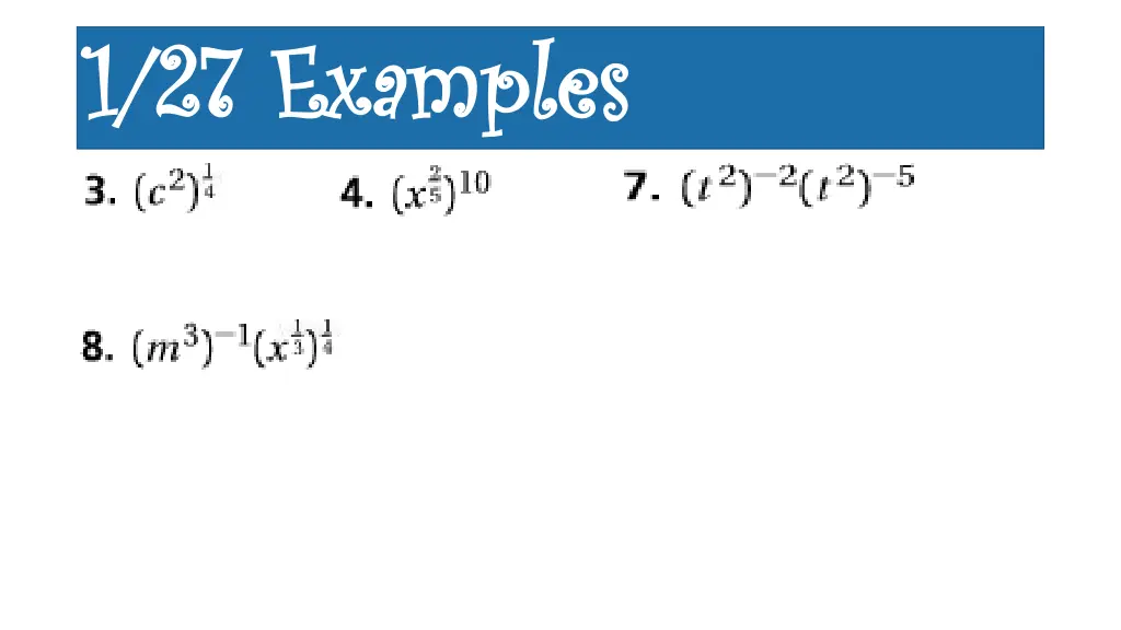 1 27 examples 1 27 examples