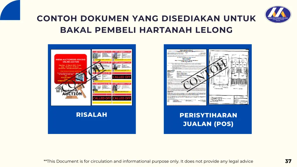 contoh dokumen yang disediakan untuk bakal