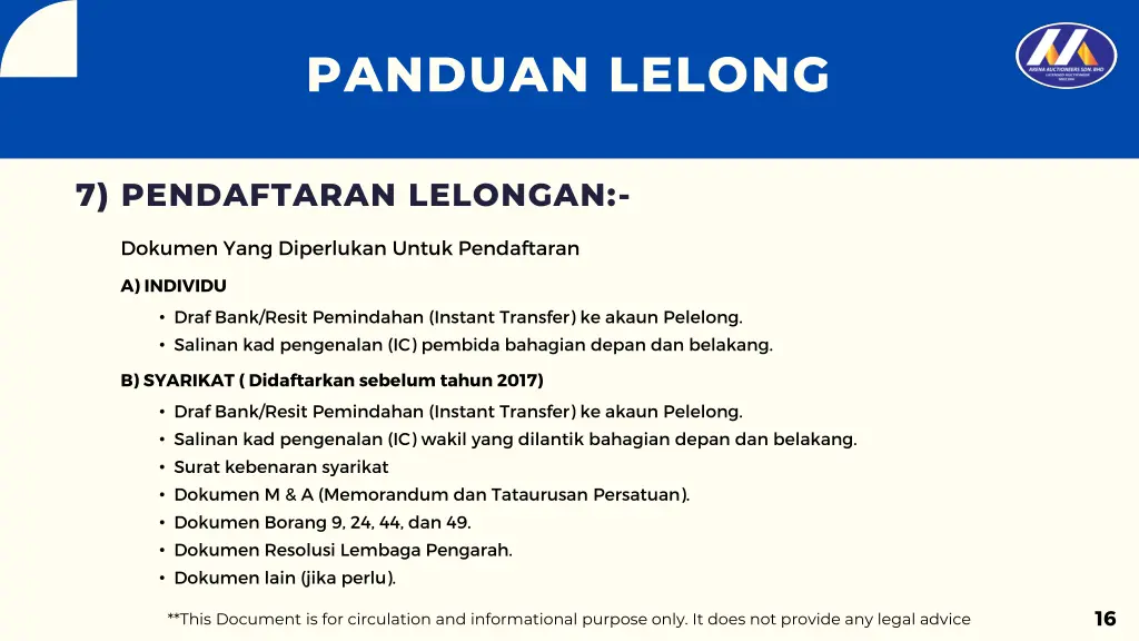 panduan lelong 10