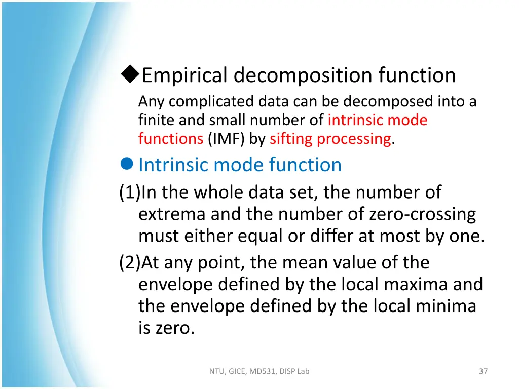 empirical decomposition function any complicated