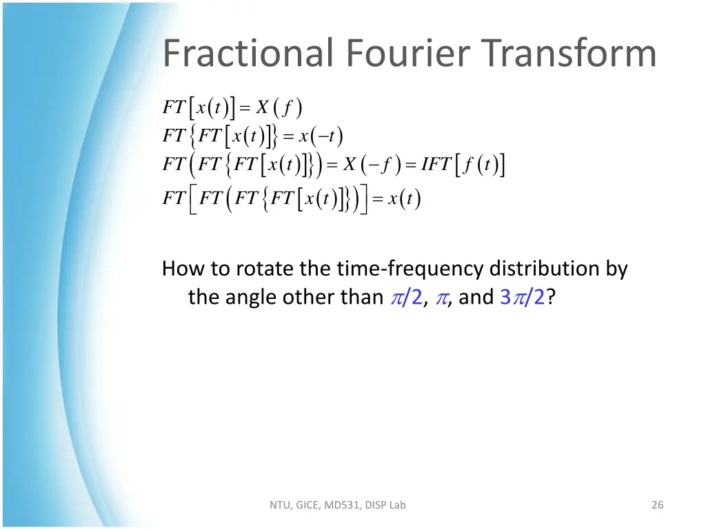 fractional fourier transform