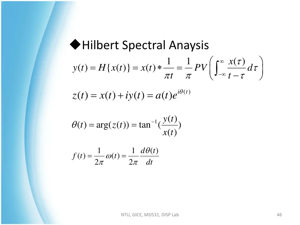 hilbert spectral anaysis