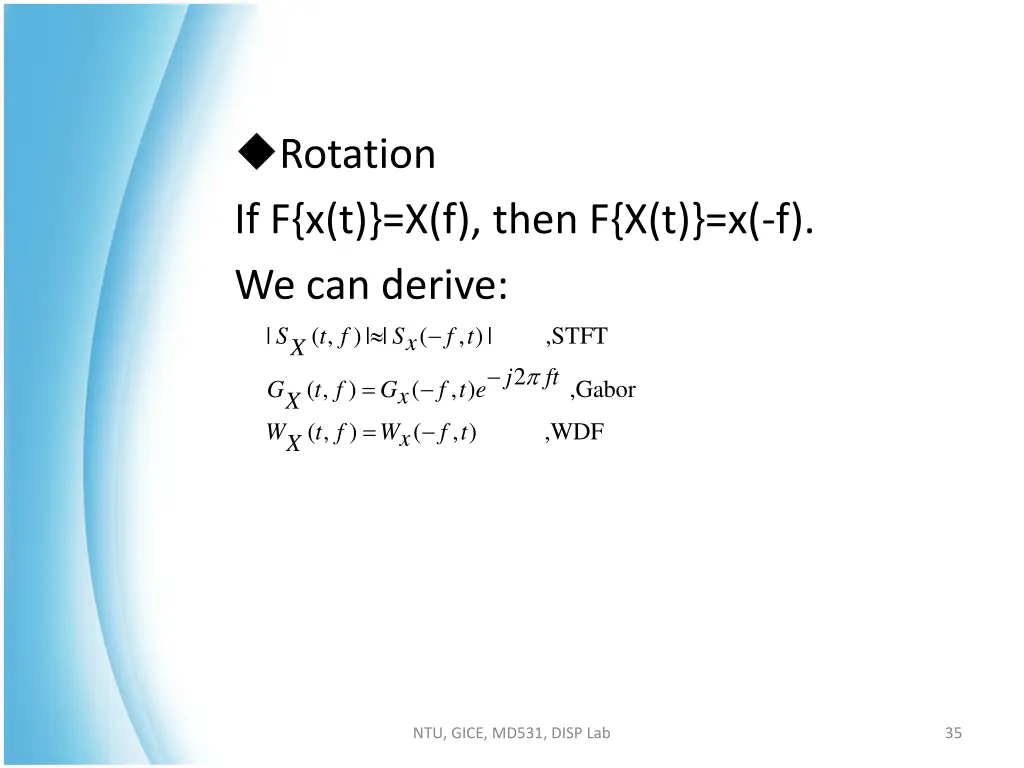 rotation if f x t x f then