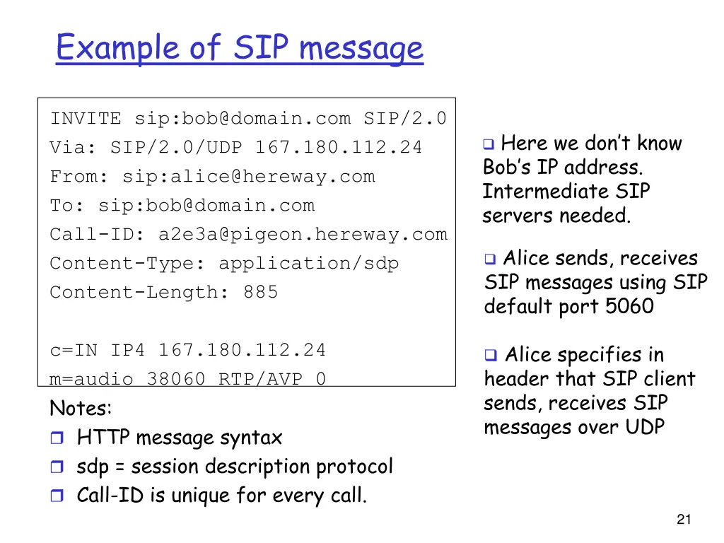 example of sip message
