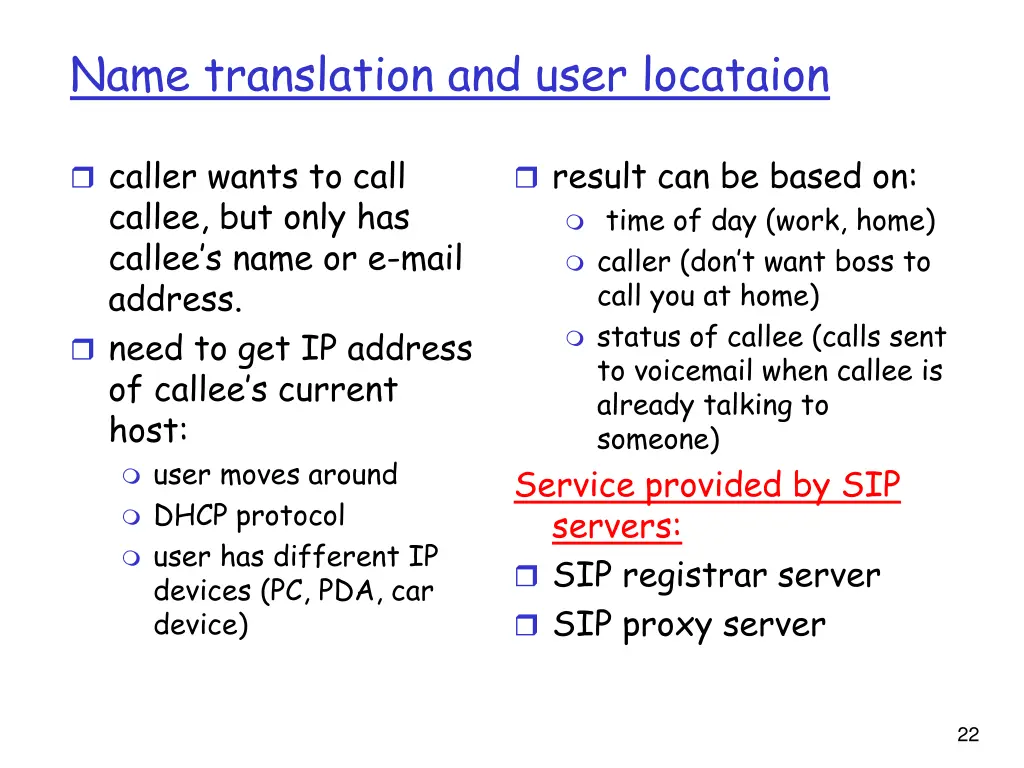 name translation and user locataion