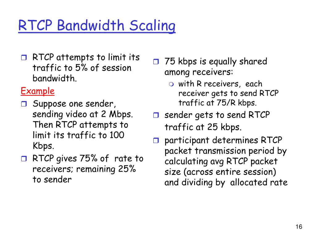 rtcp bandwidth scaling