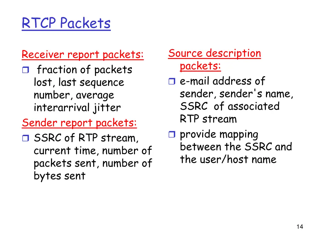 rtcp packets