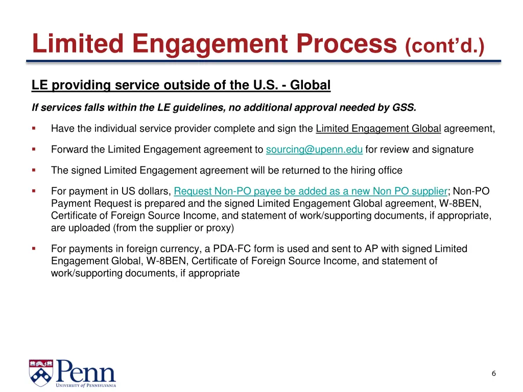 limited engagement process cont d 1