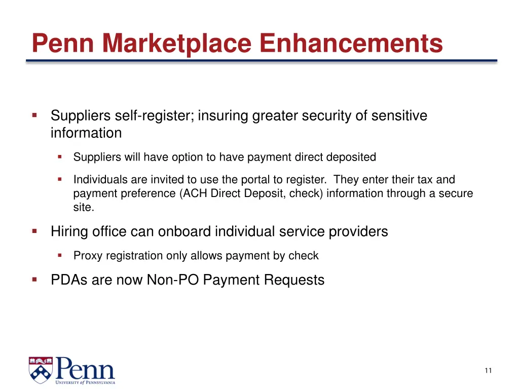 penn marketplace enhancements
