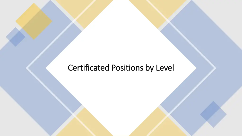 certificated positions by level certificated