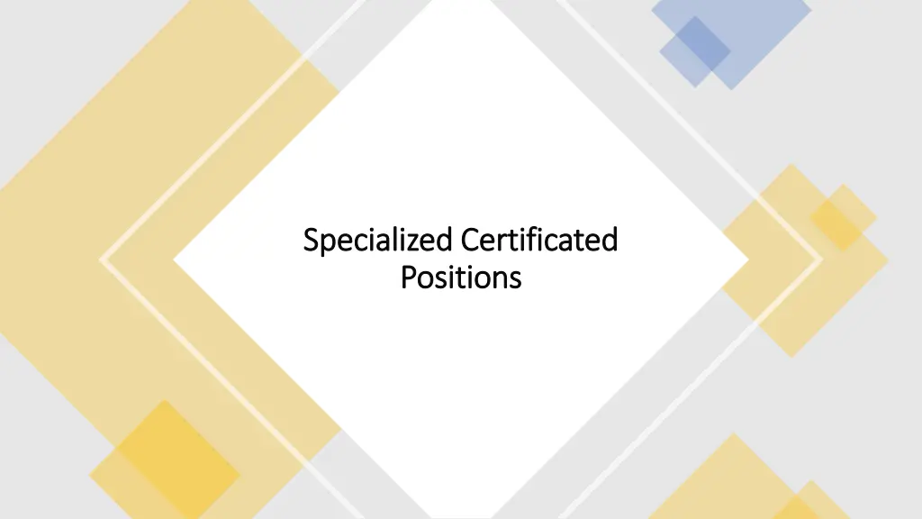 specialized certificated specialized certificated