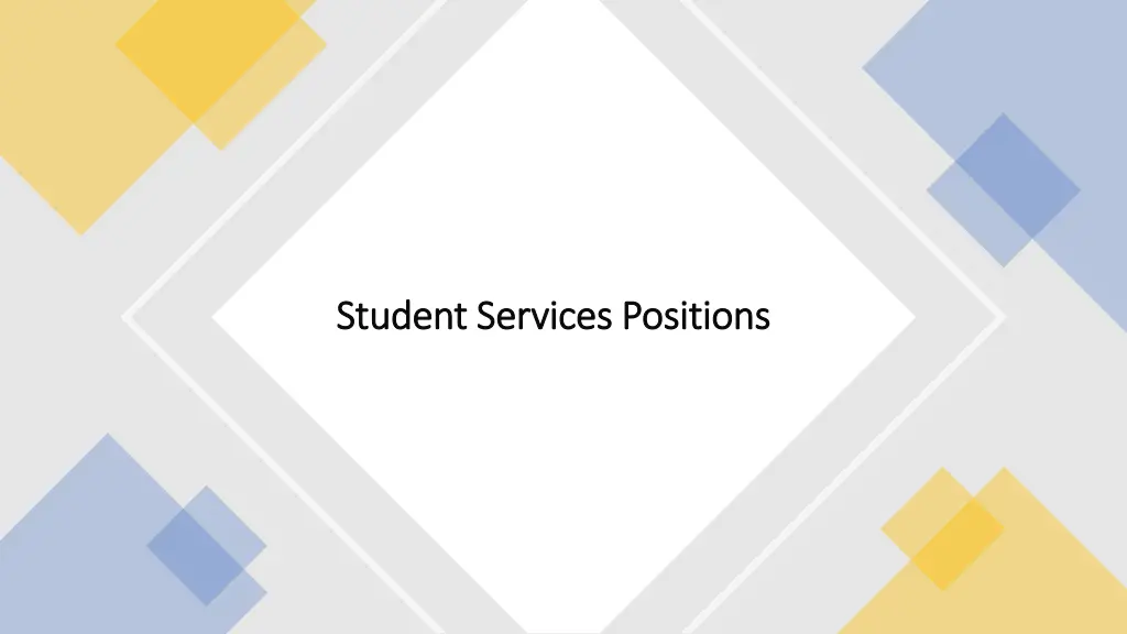 student services positions student services