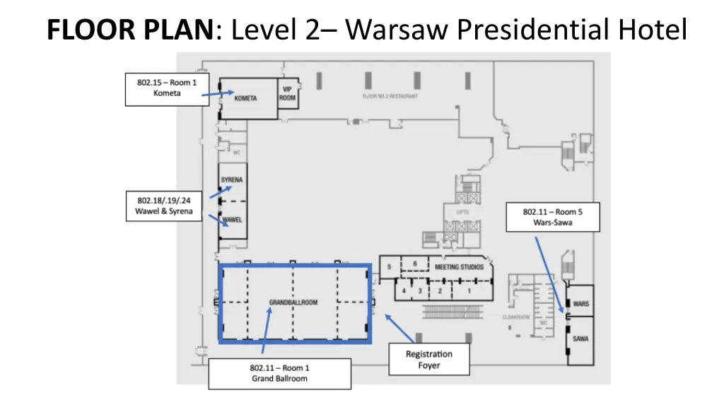 floor plan level 2 warsaw presidential hotel